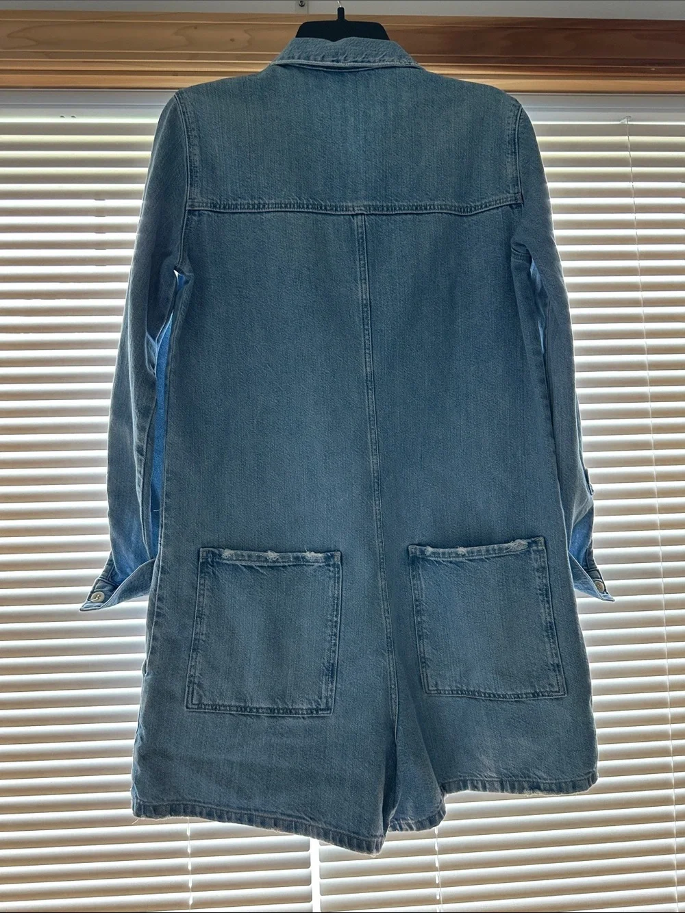 Zara Light Blue Denim Romper Jumpsuit - Picture 10 of 14